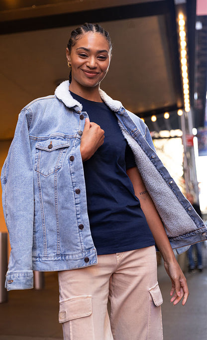 372J • Unisex Sherpa Lined Denim Jacket