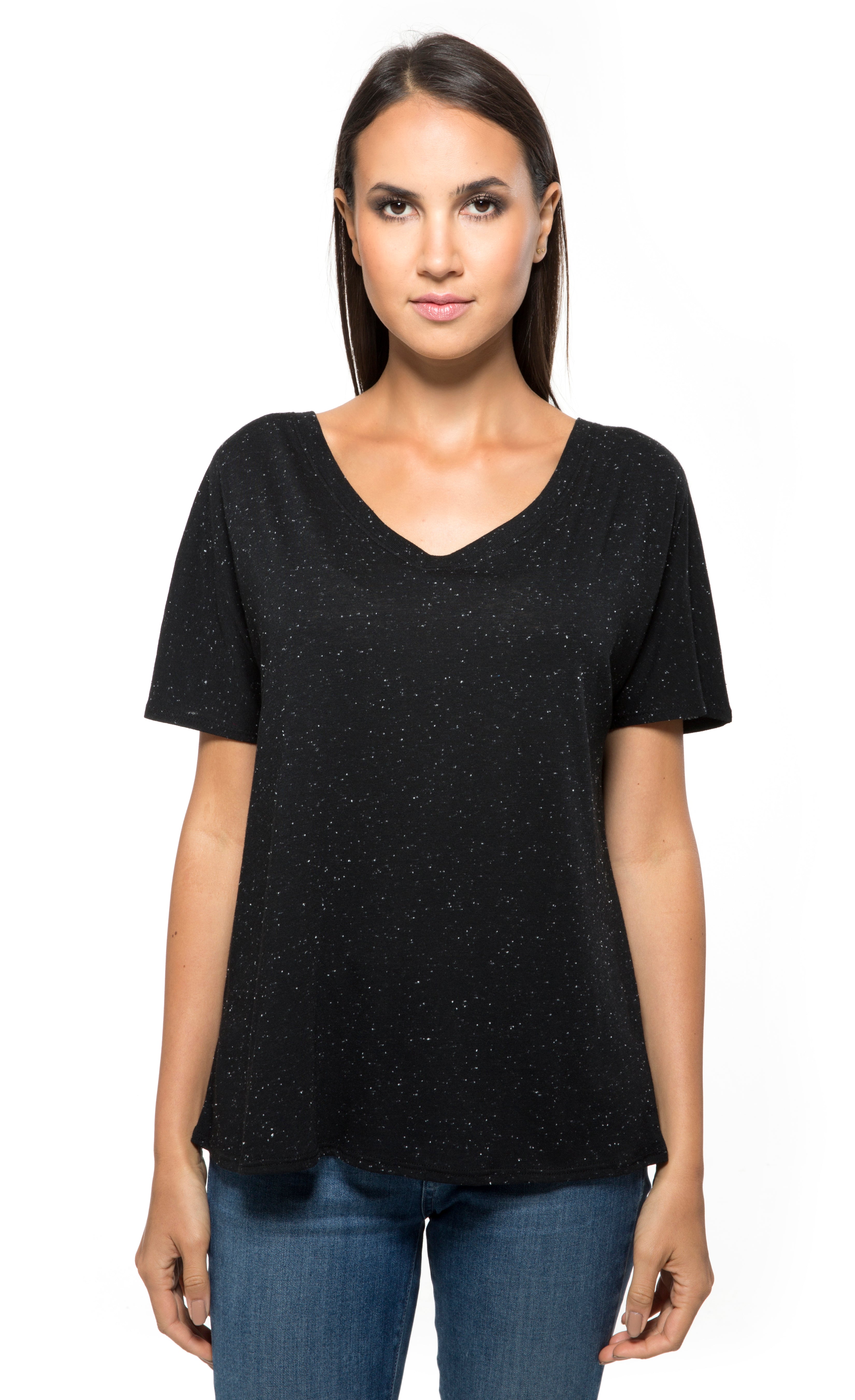 格安saleスタ • 203LV Womens Tee V-Neck Short-Sleeve Fleck Triblend トップス