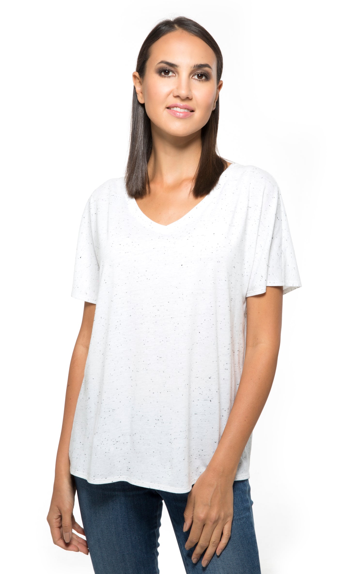 203LV • Womens Triblend Fleck Short-Sleeve V-Neck Tee