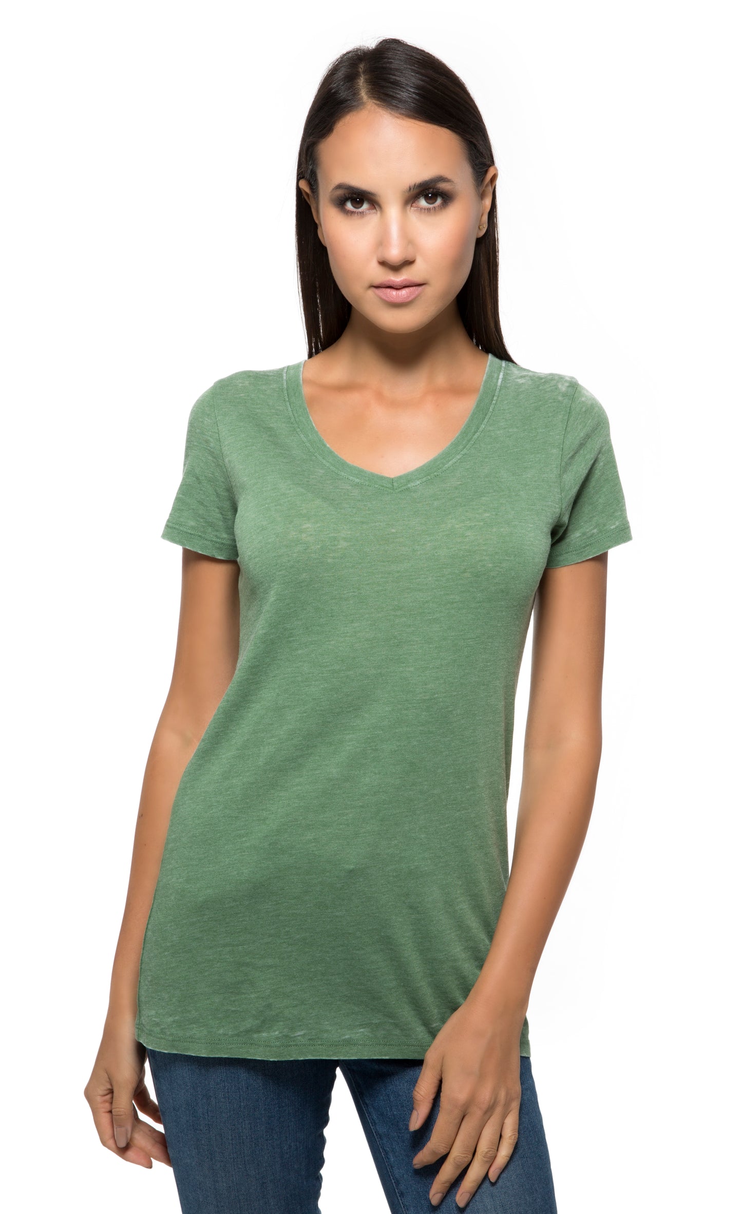 208B • Womens Vintage Dye Short-Sleeve V-Neck Tee