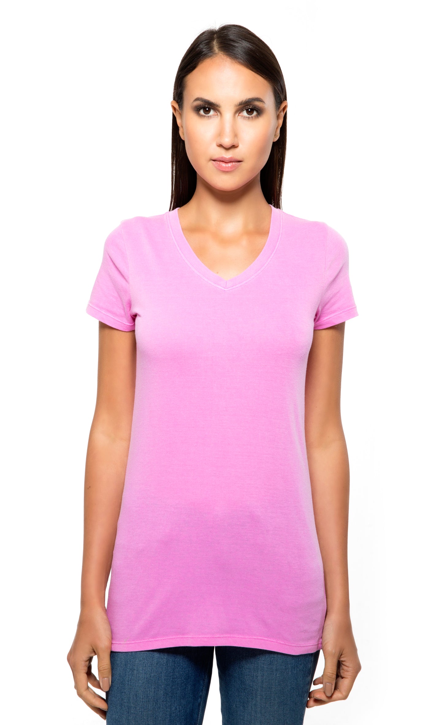 230B • Womens Pigment Dye Short-Sleeve V-Neck Tee