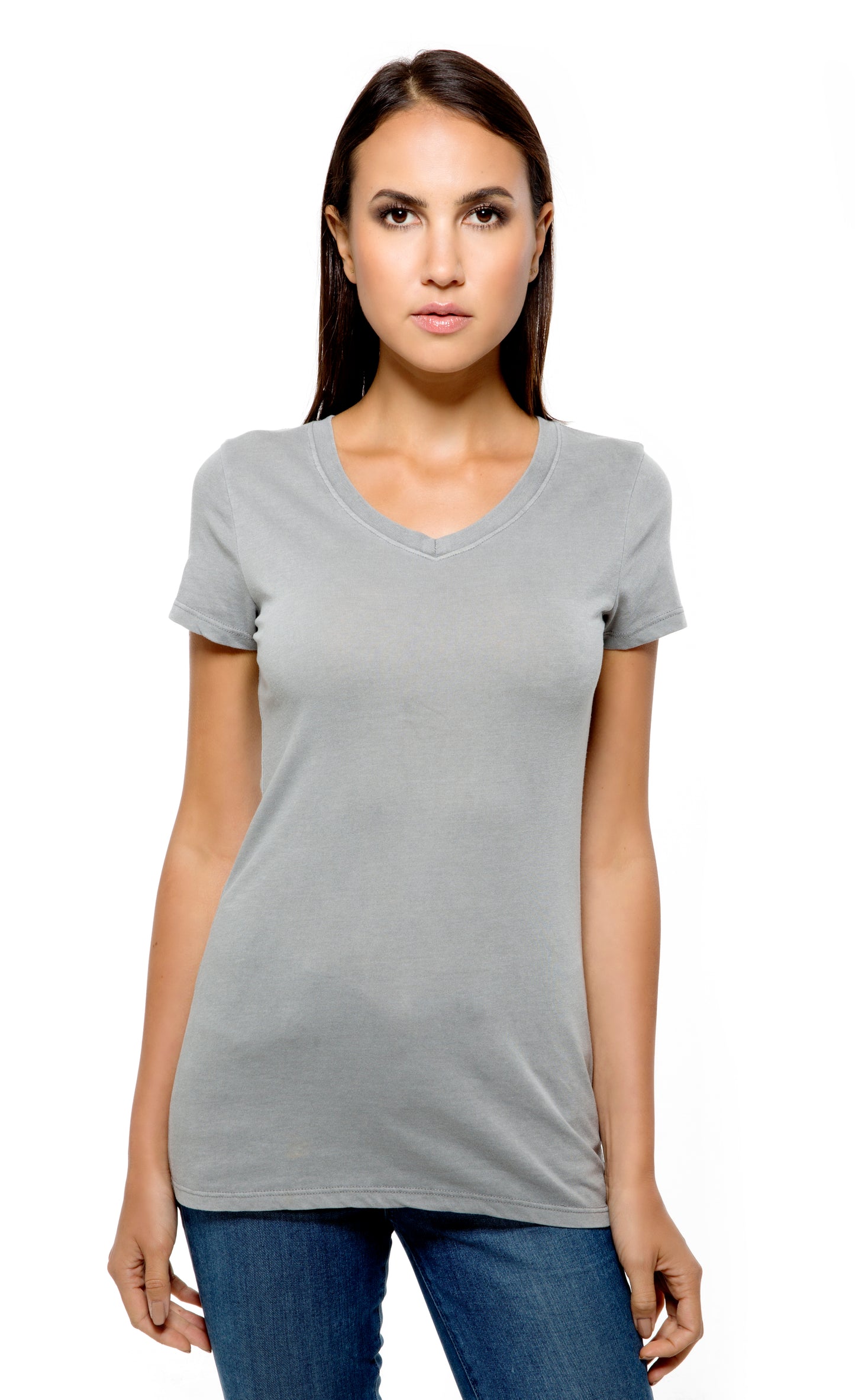 230B • Womens Pigment Dye Short-Sleeve V-Neck Tee