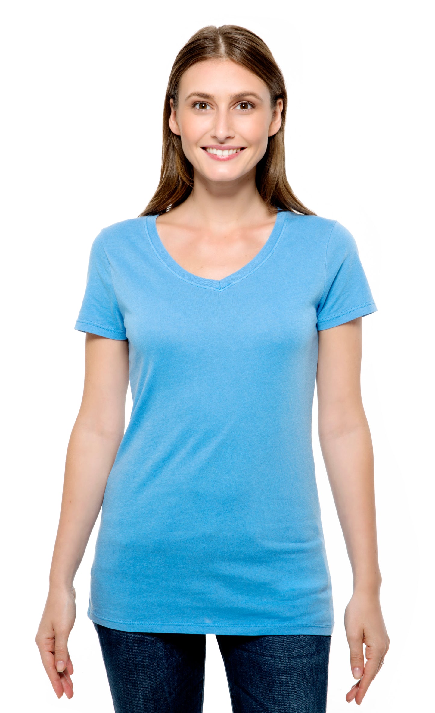 230B • Womens Pigment Dye Short-Sleeve V-Neck Tee