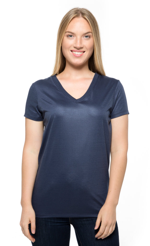 240RV • Womens Liquid Jersey Short-Sleeve V-Neck Tee – Threadfast Apparel