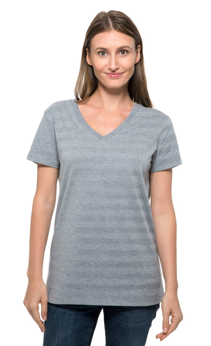 252RV • Womens Invisible Stripe Short-Sleeve V-Neck Tee