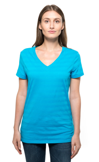 252RV • Womens Invisible Stripe Short-Sleeve V-Neck Tee