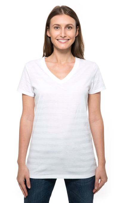 252RV • Womens Invisible Stripe Short-Sleeve V-Neck Tee