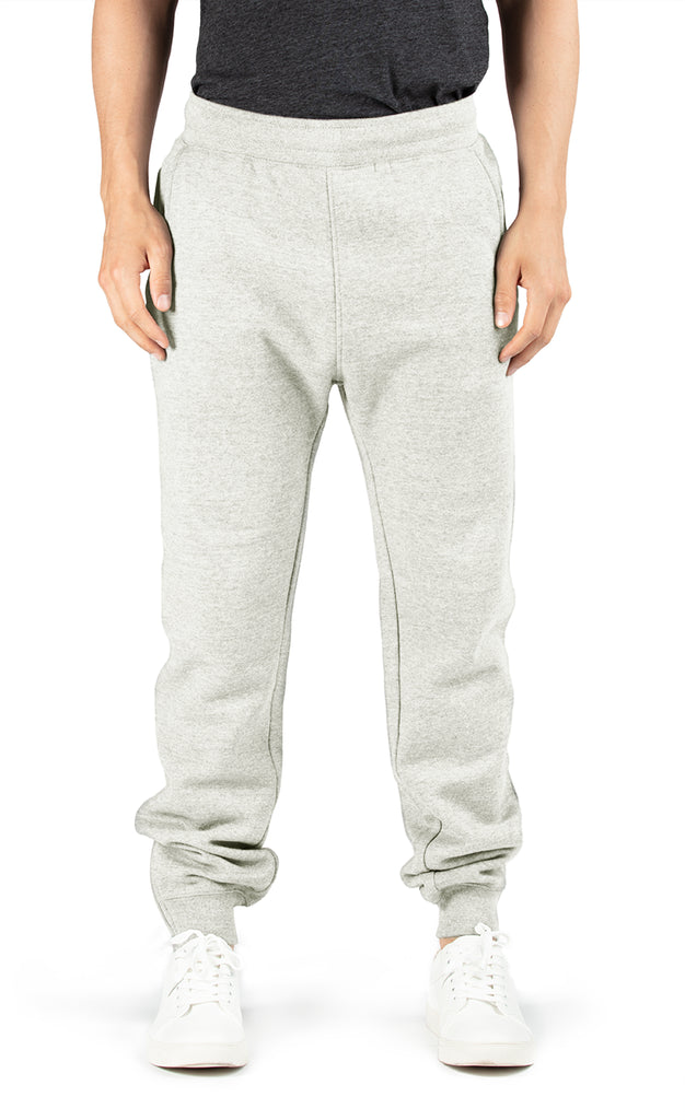 Wholesale Youth Fleece Jogger Sweatpants in Heather Grey