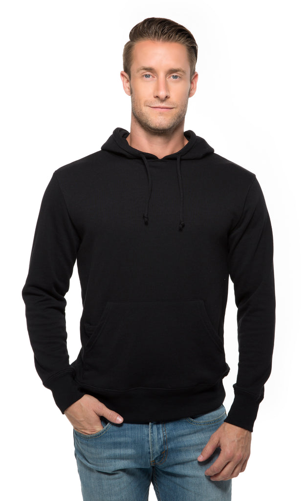 PACT Men's Black Stretch French Terry Zip Hoodie S