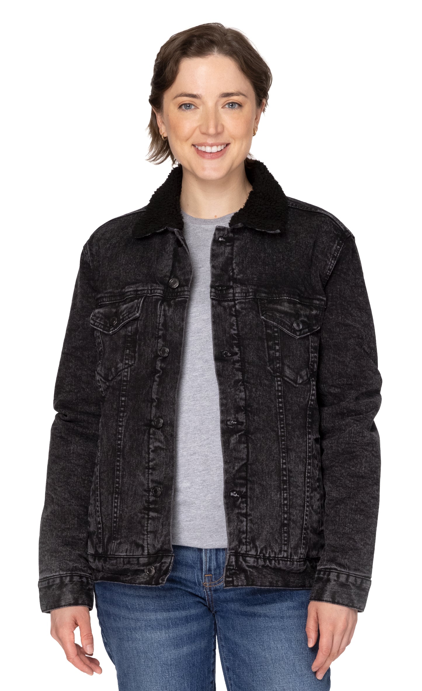 372J • Unisex Sherpa Lined Denim Jacket