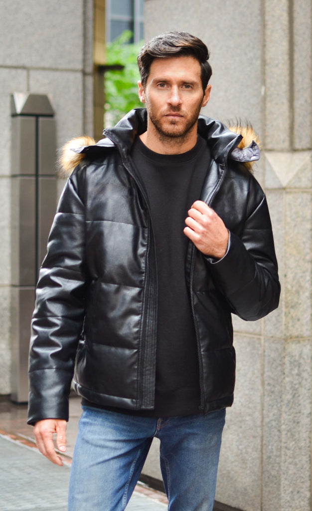 Sample* Leather puffer Jacket - Black - M | Ziggy Denim